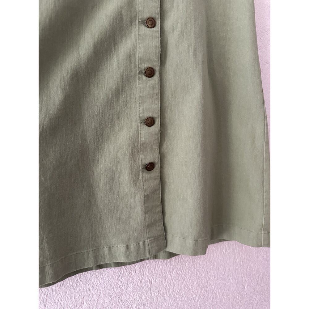 Christopher & Banks Women's Green Stretch Button Front Knee Length Skirt Size 4 - Picture 4 of 15